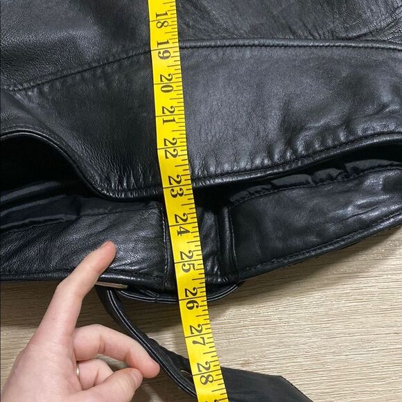 Vintage Tannery West Black Leather Studded Biker Moto Jacket Skull Patch Size‎ S - Picture 14 of 16